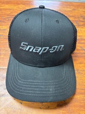 Snap Black Embroidered Logo Mesh Back Cap